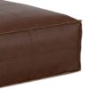 Brody - Large Square Coffee Table Pouf - Distressed Dark Brown - Image 4