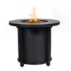 30" Propane Round Fire Table 40000Btu Propane Fire Pit Table - Black - Image 2