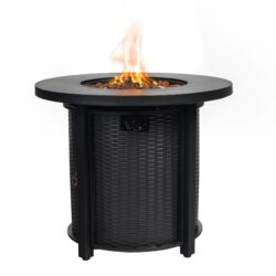30" Propane Round Fire Table 40000Btu Propane Fire Pit Table - Black