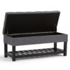 Saxon - Storage Ottoman Bench - Slate Gray - Image 3