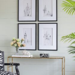 Architecture Wall Art Prints, Home Decor Art For Living Room Dining Room Entryway (Set of 4) - White / Black