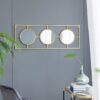 3 Mirror Piece Wall Mirror InRectangular Frame, Home Wall Decor For Bedroom Living Room - Gold - Image 4