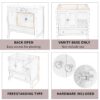Bathroom Vanity Base Only, Solid Wood Frame, Bathroom Storage Cabinet With Doors And Drawers - White - Image 7