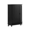 Bathroom Cabinet Triangle Corner Storage Cabinet With Adjustable Shelf Modern Style - Black - Image 15