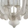 Farmhouse Chandelier, 6 Light Wood Chandelier Pendant Light Fixture With Adjustable Chain For Dining Room Living Room Entryway, Bulb Not Included - Cream - Image 13