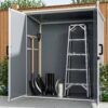 Outdoor Storage Shed Waterproof Resin Cabinet With Lockable Doors For Bikes And Patio Furniture - Gray - Image 4