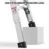 Aluminum Work Platform Large Size Step Stool Folding Portable Work Bench 40" Width Telescopic Feet Height Adjustable - Gray - Image 9