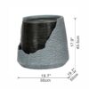 19.7" Indoor Outdoor Polyresin Water Fountain, Unique Broken Urn Fountain Chic Dynamic Modern Design With Light For Garden, Lawn, Backyard, Porch - Gray - Image 3