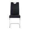 Modern Dining Chairs With Faux Leather Padded Seat Dining Living Room Chairs Upholstered Chair With Chrome Metal Legs Design Side Chairs (Set of 4) - Black / Silver - Image 16