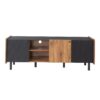 Mid Century TV Stand With 3 Cabinets, Media Console Table For Tvs Up To 70'', Entertainment Center With Storage For Living Room - Black / Brown - Image 15