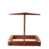 Kids Sandbox With Cover, Sand Box With Adjustable Canopy, Large Outdoor Cedar Sandpit For Backyard Play - Reddish Brown - Image 6