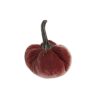 Velvet Weighted Pumpkin With Resin Stem Rusty (Set of 4) - Red - Image 5