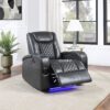 Alair - Leather Aire Power Motion Recliner With Bluetooth, Wireless Charger Cupholder - Dark Gray - Image 9