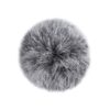 Alberta - Mongolian Sheepskin Round Ottoman - Dimensional Gray - Image 4