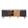 Mid Century TV Stand & 3 Cabinets, Media Console Table For Tvs Up To 70'', Entertainment Center With Storage For Living Room - Black / Brown - Image 12