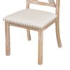 Topmax - 6 Piece Farmhouse Extendable Dining Table With Footrest, 4 Upholstered Dining Chairs And Dining Bench, Two 11" Removable Leaf - Natural / Beige - Image 22