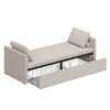 Modern Upholstered Chaise Lounger Daybed Small Single Daybed With 2 Drawers, No Mattress Needed, Perfect For Living Rooms & Home Office, Linen Fabric - Beige - Image 8