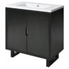 Bathroom Vanity Set With Sink, Combo Cabinet, Bathroom Storage Cabinet, Solid Wood Frame - Black - Image 13