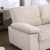 Kipling - Velvet Fabric Reversible Sleeper Sectional Sofa Chaise - Beige - Image 7