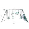 Interesting Four Function Swingset With Face To Face Metal Plastic Safe Swing Seat 550Lbs For Outdoor Playground For Age 3+ - Blackish Green - Image 3