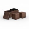 Avalon - 5 Piece Storage Ottoman - Distressed Chestnut Brown - Image 3
