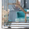 Antique Style Decorative Square Wall Mirror With Mirrored Frame, Wall Decor For Living Room Entryway, Console Lean Against Wall - Silver - Image 9