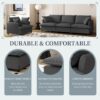 2 Piece Living Room Set With Throw Pillows Sectional Couch Sets, Upholstered 3 Seater Sofa & Armchair 4 Seat - Gray - Image 5