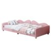 Twin Size Upholstered Daybed, Sherpa Fabric Sofabed With Cloud-Shaped Backrest, No Box - Spring Needed - Pink - Image 8