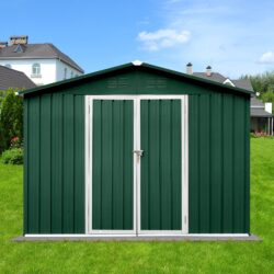 10'x8' Garden Sheds Outdoor Storage Sheds - Green / White