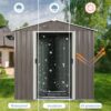 8Ft x 4Ft Outdoor Metal Storage Shed - Gray - Image 4