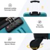 Hardshell Luggage Sets 3 Pieces Spinner Suitcase With Tsa Lock Lightweight 20" 24" 28" - Antique Blue Green - Image 5