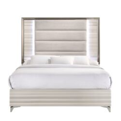 Star - Queen Bed With LED - White