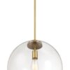 Gleam - Single Light Pendant Lamp With Clear Globe Satin - Antique Brass / Clear / Gold - Image 4