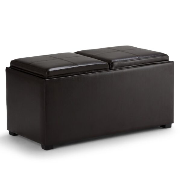 Avalon - 5 Piece Storage Ottoman - Tanners Brown