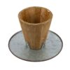 Galvanized Metal And Wood Cake Plates (Set of 2) - Brown - Image 6