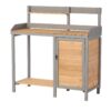 Outdoor Potting - Bench, Workstation Table With Cabinet For Backyard Garden Supplies - Brown / Gray - Image 11