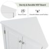 Triangle Bathroom Storage Cabinet With Adjustable Shelves, Freestanding Floor Cabinet For Home Kitchen - White - Image 12