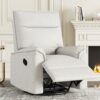 360° Swivel Upholstered Manual Recliner Chair Theater Recliner Sofa Nursery Glider Rocker For Living Room - Beige - Image 9