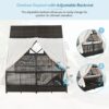 Outdoor Daybed Patio Lounge Bed With Adjustable Backrest Double Sun Lounger With Curtains, 4 Pillows For Garden Patio Poolside Balcony Beach - Cream - Image 3