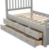 Twin Size Platform Storage Bed Solid Wood Bed With 6 Drawers - Gray - Image 11
