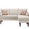 Mia - Sectional Sofa Chaise With USB Charger And Pillows - Beige - Image 2