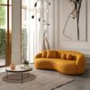 Drake - Japandi Style Curvy Sofa - Yellow - Image 3
