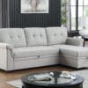 Lucca - Linen Reversible Sleeper Sectional Sofa With Storage Chaise - Light Gray - Image 8