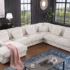 Nadine - Beige Corduroy Corner Sectional Sofa With Left Facing Chaise - Image 7