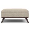 Owen - Extra Large Square Coffee Table Storage Ottoman - Natural - Image 2