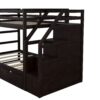 Twin Over Twin Bunk Bed With Twin Size Trundle And 3 Storage Stairs - Espresso - Image 6