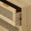 3 Drawers Rattan Storage Cabinet Rattan Drawer, For Bedroom, Living Room, Dining Room, Hallways (Set of 2) - Oak - Image 10