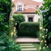 Metal Garden Arch Assemble Freely With 8 Styles Garden Arbor Trellis Climbing Plants Support Rose Arch Outdoor Arch Wedding Arch Party Events Archway - Cream White - Image 11