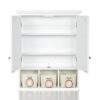 Bathroom Storage Cabinet, Medicine Cabinets For Bathroom With Mirror, 2 Doors 2 Adjustable Shelf & 3 Christmas Style Storage Basket - White - Image 7