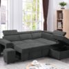 Henrik - Sleeper Sectional Sofa With Storage Ottoman And 2 Stools - Dark Gray - Image 8